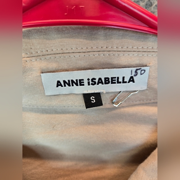 Anne Isabella Beige Asymmetrical Womens Shirt Sz S Button Front Long Sleeve - Picture 6 of 15